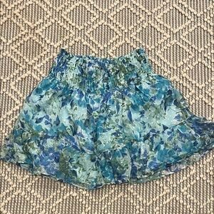 Abercrombie Kids Blue and Green Floral Skirt